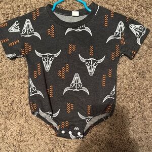 Gray and Orange Kids One Piece